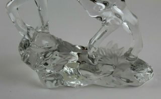 Bleikristall 24 Lead Crystal Deer Doe Made in Germany Frosted Leaves 5