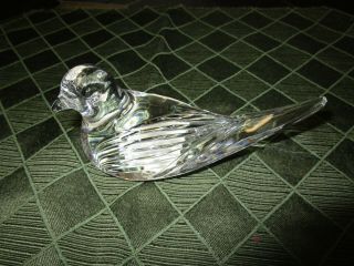 Vintage Waterford Ireland Crystal Glass Bird Figurine.  Clear Dove With Tag.