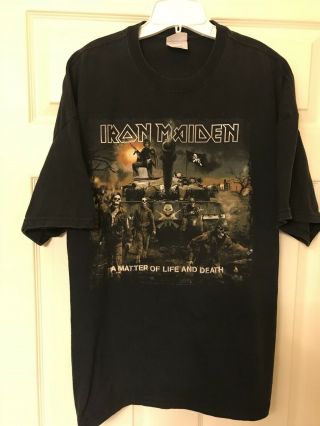 Iron Maiden Authentic Vintage A Matter Of Life And Death Shirt Size 3xl