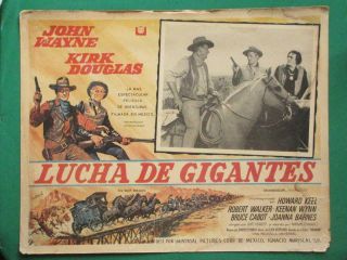 John Wayne The War Wagon Kirk Douglas Art Spanish Mexican Lobby Card