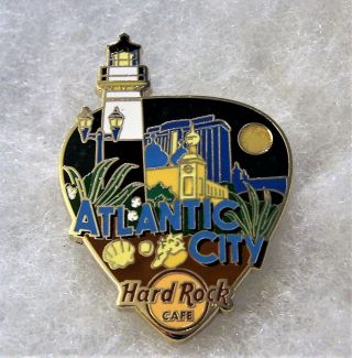 Hard Rock Cafe Atlantic City Greetings From Guitar Pick Series Pin 95375