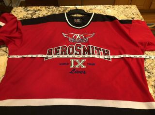 Aerosmith Lives IX 9 World Tour Vintage 90’s Hockey Jersey Size XL 6