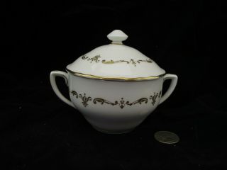 Royal Worcester England Gold Chantilly Covered Sugar Bowl W Lid Size B
