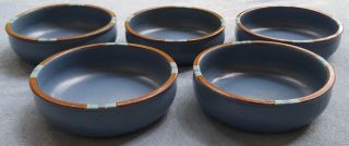 Set Of Five Dansk Blue Mesa Coupe Soup Or Cereal Bowls