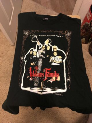 Addams Family Black T - Shirt 1991 Movie Creepy Kooky Spooky Ooky Size Men 