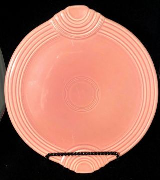 Homer Laughlin Fiesta Rose Handled Cake Plate Platter Fiesta Ware Pink Hlc Usa
