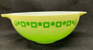 Vintage Pyrex Mixing Bowl Lime Green 444 - 4qt Dots Squares