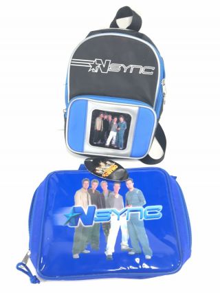 Nsync W/ Justin Timberlake Small Backpack Book Bag & Soft Lunchbox