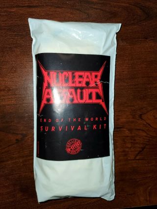 Nuclear Assault Rare 1989 Promo Survival Kit Poncho For Handle With Care Lp Cd
