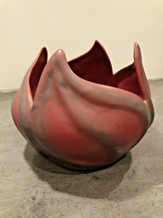 Vintage Van Briggle Swirl Tulip Maroon Vase American Arts And Crafts