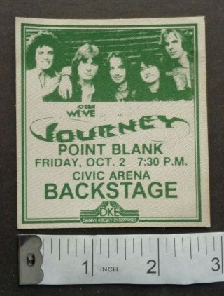 Journey,  Very Rare Backstage Pass,  Oct.  2nd 1981,  Pittsburgh Civic Arena