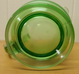 MEASURING CUP PITCHER FOOTED DEPRESSION GLASS GREEN 4 CUPS 1 QUART 32 OZ. 3