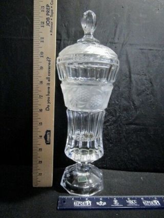 BEYER Bleikristall Large Crystal Candy Dish with Lid - Grape Pattern 3