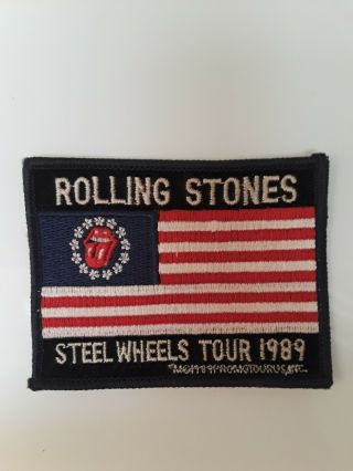 Very Rare 1989 Rolling Stones " Steel Wheels Tour " Vintage Souvenir Patch Nr