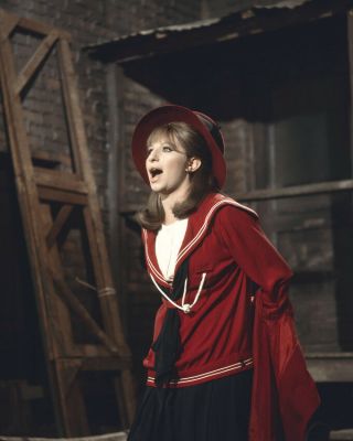 Funny Girl Barbra Streisand Singing In Red Outfit And Hat 8x10 Photo