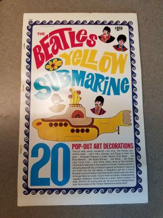Beatles 1968 Yellow Submarine Pop - Out Art Decorations Book,  Bonus A,