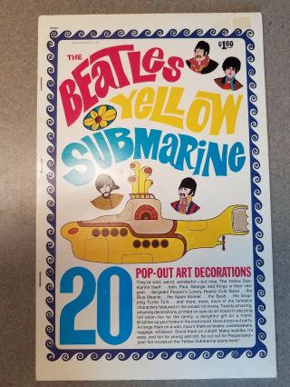 Beatles 1968 Yellow Submarine Pop - Out Art Decorations Book Nm L@@k