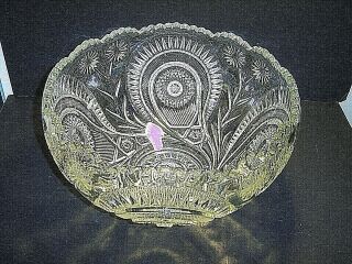 U.  S.  Glass Eapg 15111 Slewed Horseshoe Radiant Daisy Large Punch Bowl