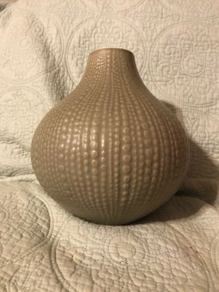 Jonathan Adler Sage Green Vase Pot A Porter Ribbed Matte Finish Bulb Shape