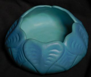 Antique Van Briggle Art Pottery Bowl Arts Crafts Ming Blue Early