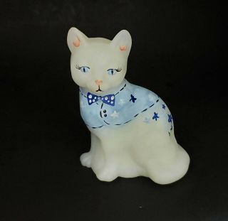 Fenton White Cat Starry Blue Vest & Bow Tie Blue Eyes