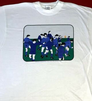 Vintage Beatles 30th Anniversary Yellow Submarine Blue Team Soccer T - Shirt Xl