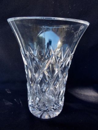 Vintage Clear Crystal - Etched - Gorgeous Vase - Marked Val St Lambert
