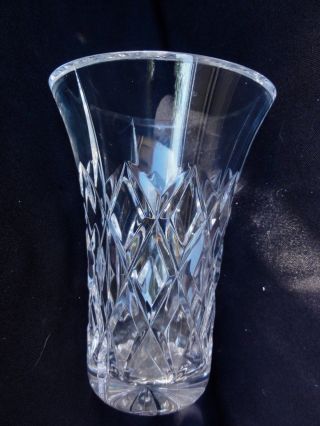 VINTAGE CLEAR CRYSTAL - ETCHED - GORGEOUS VASE - MARKED VAL ST LAMBERT 3