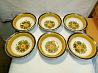 6 Electra Casual Ceram Echo Soup Cereal Bowls Stoneware 9510 Made In Japan - Nr