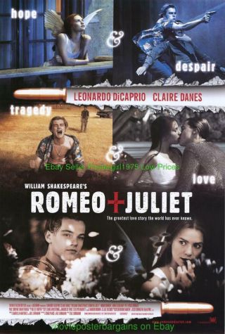 Romeo And Juliet Movie Poster Ds 27x40 Intl.  Ver.  Leonardo Dicaprio Shakespeare