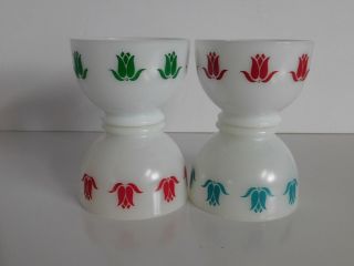 4 Anchor Hocking Fire King Tulip Cottage Cheese Bowls