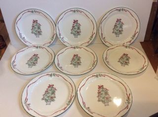 Corning Corelle Callaway Holiday Set Of 8 Dinner Plates.  10 1/4”
