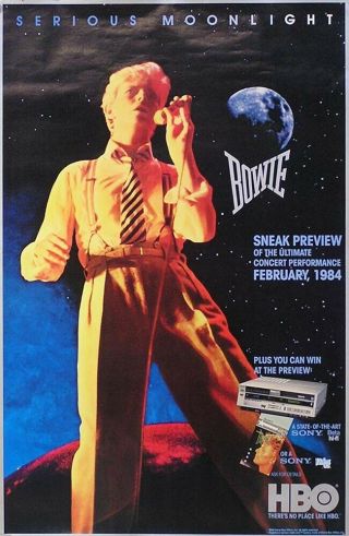 David Bowie 1984 Serious Moonlight Sony Beta Promo Poster