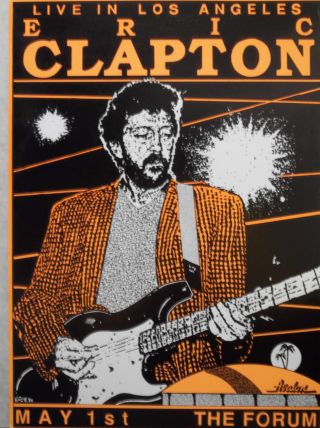 Eric Clapton 12x17 Concert Poster Los Angeles Forum May 1,  1990 Rare