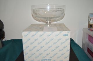 Princess House Heritage 9 3/4 " Footed Centerpiece Bowl Crystal Glass 440 Usa Nib