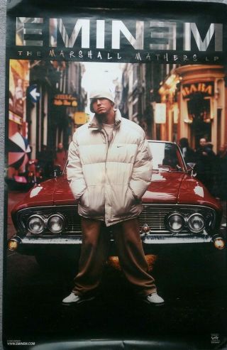 Eminem 2000 The Marshall Mathers Swedish Promo Poster 24 " X 36 " Vgc