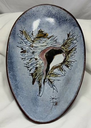 Chelsea English Studio Art Pottery Spiked Murex Seashell Wall Dish Bowl Uk Shell