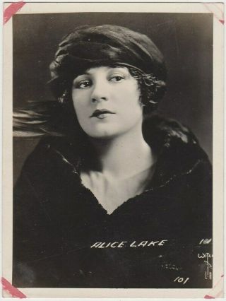 Alice Lake Circa 1921 Fox Tone Print Fox Co 3x4 Real Photograph Of Actress E1