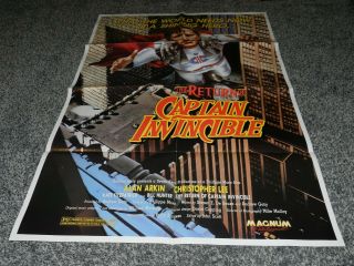 The Return Of Captain Invincible Magnum Video Vhs Promo Movie Poster 41 " X 28 "
