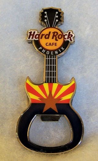 Hard Rock Cafe Phoenix Arizona State Flag Bottle Opener Guitar Magnet