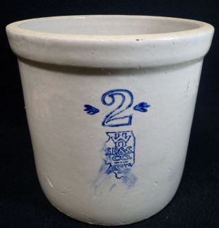 Vintage White Hall S.  P.  & S Stoneware Crock Country Pottery 2 Gallon Size