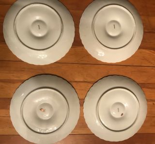 Vintage Isco Japan Oyster Plates Set Of 4 Gold/Ivory Great Retro Item 3