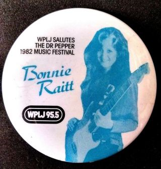 Bonnie Raitt 1982 Dr Pepper Festival Pier 84 Nyc Wplj Button Pin