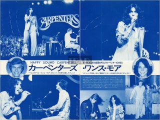 The Carpenters On Stage In Japan 1974 Japan Picture Clippings 2 - Sheets Se/n