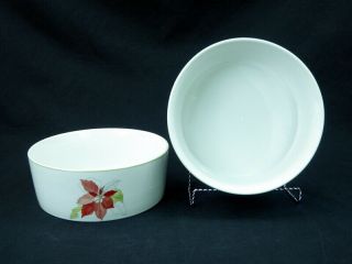Block Spal Poinsettia Set Of 2 Vegetable Bowls 7 Inch Round Watercolors Serving