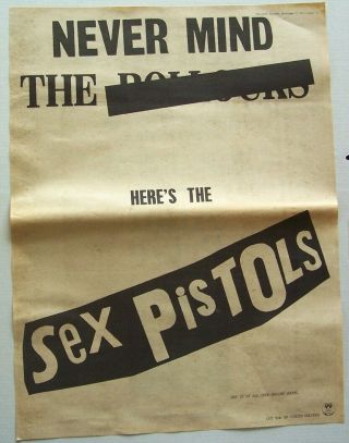 Sex Pistols 1977 Poster Advert Never Mind The Bollocks Virgin
