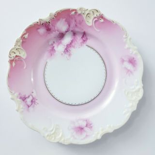 Hermann Ohme Elysee 7.  5 " German Porcelain Plate Perroquet Pink Cream Gold Gilt