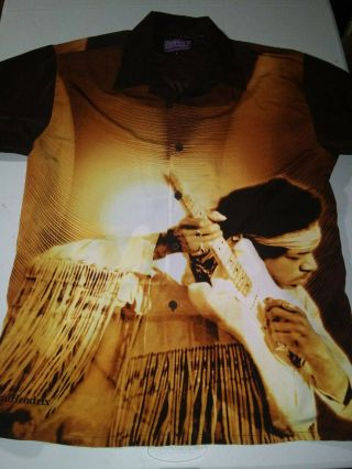 Jimi Hendrix Dragonfly Button Large Shirt Graphic Hard Rock Orlando