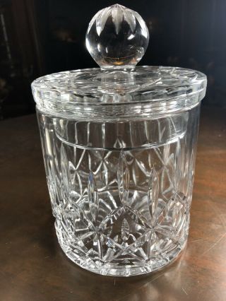 Vintage Block 24 Hand Cut Lead Crystal Candy / Nut/ Biscuit Jar With Lid Poland
