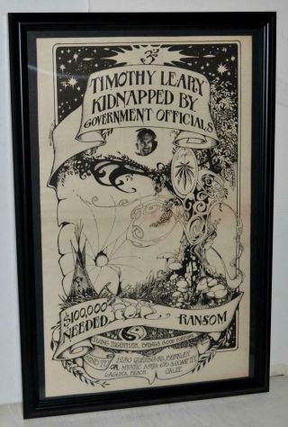 Timothy Leary 1970 Arrest Release Promotional Poster / Ad Lsd Acid Culture